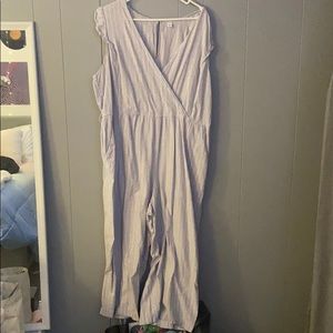 Lilac Striped Jumpsuit Old Navy